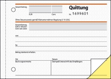 Quittung für Kleinunternehmer ohne MwSt.-Ausweis - A6, MP, SD, 2 x 30 Blatt