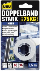 Doppelklebeband Stark - für Innenbereich, 1,5 m x 19 mm, Infokarte