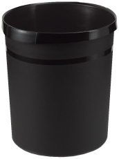 Papierkorb GRIP - 18 Liter, rund, 2 Griffmulden, extra stabil, schwarz