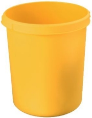 Papierkorb KLASSIK - 30 Liter, rund, 2 Griffmulden, extra stabil, gelb