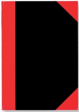 Kladde - A6, kariert, Hardcover, schwarz/rot, 96 Blatt