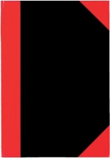 Kladde - A4, kariert, Hardcover, schwarz/rot, 96 Blatt