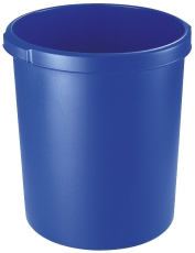 Papierkorb KLASSIK - 30 Liter, rund, 2 Griffmulden, extra stabil, blau