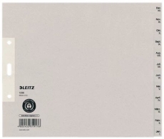 1230 Monatsregister - Dez-Jan, Papier, A4 Überbreite, 20 cm hoch, 12 Blatt, grau