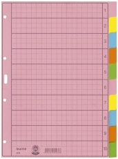 4340 Register - blanko, Papier, A4, 10 Blatt, Taben 2x 5-farbig