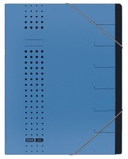 Ordnungsmappe chic - 7 Fächer, A4, Karton (RC), 450 g/qm, blau