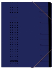 Ordnungsmappe chic - 12 Fächer, A4, Karton (RC), 450 g/qm, dunkelblau