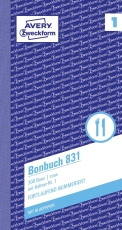 831 Bonbuch, Kompaktblock, mit Kellner-Nr., 2 x 50 Blatt, rosa