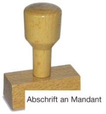 Vorgangsstempel - Abschrift an Mandant