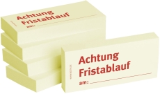 Haftnotizen Achtung Fristablauf am - 75 x 35 mm, 5x 100 Blatt