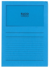Sichtmappen Ordo classico - blau, 120g, 100 Stück, Sichtfenster und Linien