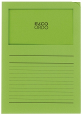 Sichtmappen Ordo classico - grün, 120g, 100 Stück, Sichtfenster und Linien