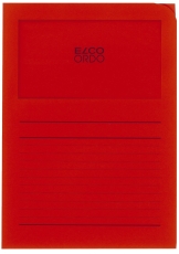 Sichtmappen Ordo classico - rot, 120g, 100 Stück, Sichtfenster und Linien