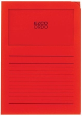 Sichtmappen Ordo classico - rot, 120g, 10 Stück, Sichtfenster und Linien