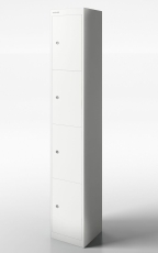 Einzelspind Schließfach für Umkleideraum - Garderobensystem Office mit 4 Fächer, weiß