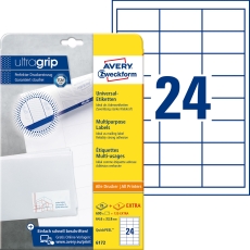 6172 Universal-Etiketten ultragrip - 64,6 x 33,8 mm, weiß, 720 Etiketten, permanent