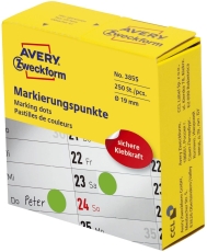 3855 Markierungspunkte - Ø 19 mm, Spender mit 250 Etiketten, grün