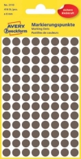 3110 Markierungspunkte - Ø 8 mm, 4 Blatt/416 Etiketten, taupe