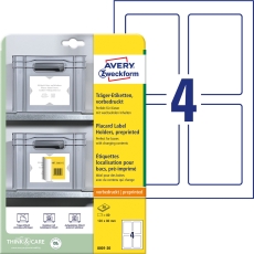 8001-20 Träger-Etiketten - 120 x 80 mm, weiß/hellgrau, 80 Etiketten, permanent