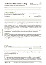 Landwirtschaftlicher Pachtvertrag, 4 Seiten, gefalzt auf DIN A4