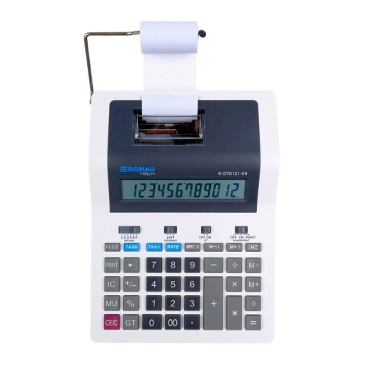 Tischrechner druckend, 12-stellig, schwarz/weiß