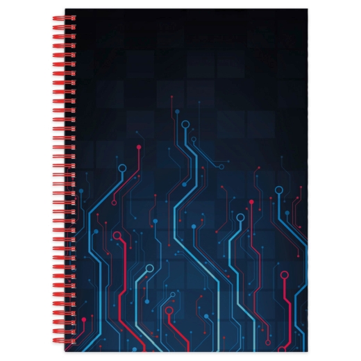 Spiral-Notizbuch Network, A4, 70g/m², 100 Blatt, 4 Lineaturen, sortiert