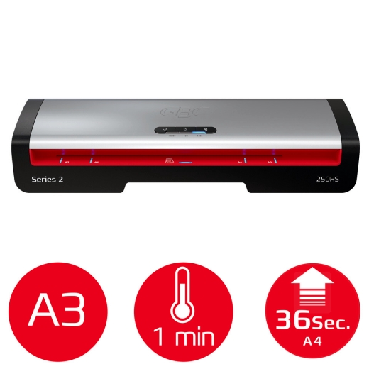 Laminiergerät 250HS, A3, 75-125 Micron, schwarz/silber/rot