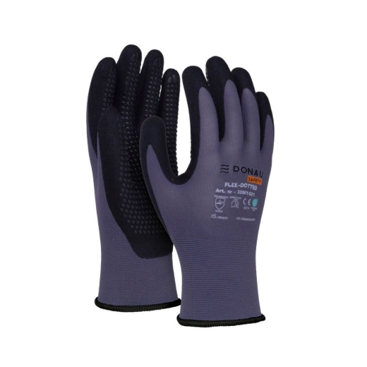 Arbeitshandschuh Professional, Größe 10=XL, Noppen, Kategorie II, grau/schwarz