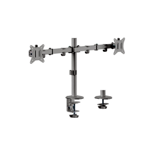 Gelenk-Dual-Monitor-Tischhalterung, 17"-32", 45° neigbar, weiß