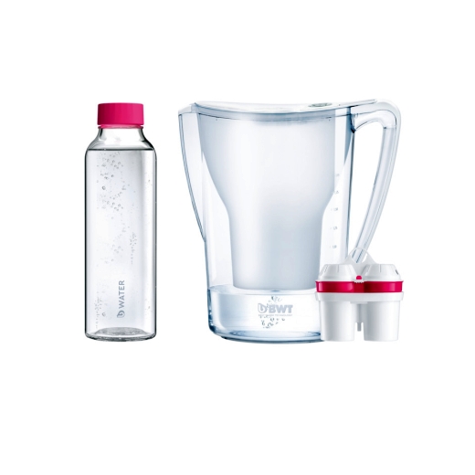 Tischwasserfilter AQUALIZER Home 2,6l + 1x Magnesium Mineralizer + Glasflasche