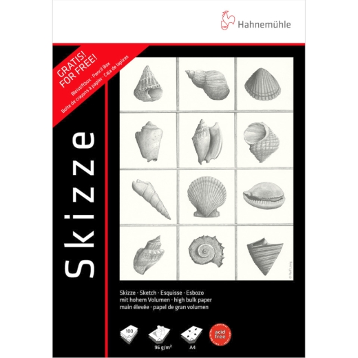 Skizzenblock + Bleistiftblock, A4, 2 x 100 Blatt, weiß