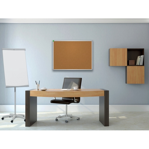 Kork-Notiztafel U-Act!Line®, Aluminiumrahmen, 600 x 450 mm, kork