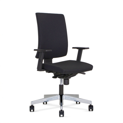 Bürostuhl Navigo, 2D-Armlehnen, Polster-Rückenlehne, sitztiefenverstellbar, schwarz