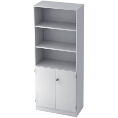 Hammerbacher Regal/Schrank - 5OH, 2OH Türen, Sockelblende, Weiß/Weiß