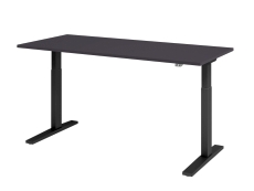 Schreibtisch T-Fuß elektrisch - 180 x 80 x 70-120 cm, höhenverstellbar, graphit/graphit