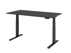 Schreibtisch C-Fuß elektrisch - 160 x 80 x 64-129 cm, höhenverstellbar, graphit/graphit