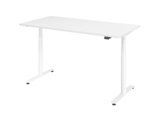 Hammerbacher Schreibtisch T-Fuß elektrisch - 160 x 80 x 63-167 cm, höhenverstellbar, weiß/Graphit, Montageservice