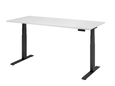 Schreibtisch C-Fuß elektrisch - 180 x 80 x 64-129 cm, höhenverstellbar, weiß/graphit