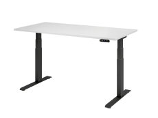 Schreibtisch C-Fuß elektrisch - 160 x 80 x 64-129 cm, höhenverstellbar, weiß/graphit, Montageservice