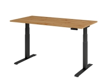 Schreibtisch C-Fuß elektrisch - 160 x 80 x 64-129 cm, höhenverstellbar, Asteiche/graphit, Montageservice