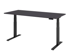 Schreibtisch C-Fuß elektrisch - 180 x 80 x 64-129 cm, höhenverstellbar, graphit/graphit, Montageservice