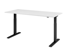 Schreibtisch T-Fuß elektrisch - 180 x 80 x 70-120 cm, höhenverstellbar, weiß/graphit, Montageservice