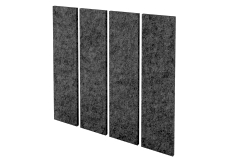 Akustik-Wandpanel AWP100 - 4er Set, 100 x 25 cm - Filzoptik grau-meliert