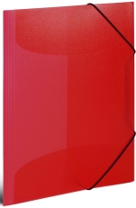 19504 Gummizugmappe - A4, PP transluzent, rot