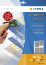 7695 Postkartenhüllen - transparent, Folie, 10 Stück