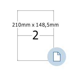 58102 Folienetiketten - 210 x 148,5mm, weiß, strapazierfähig, extrem stark haftend, matt, 500 Stück