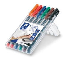 Feinschreiber Universalstift Lumocolor® - permanent, F, 6 Farben