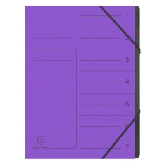 Ordnungsmappe - 7 Fächer, A4, Colorspan-Karton, violett