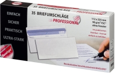 Briefumschlag Revelope® - 112 x 225 mm, o. Fenster, weiß, 90 g/qm, Innendruck, Revelope-Klebung, 35 Stück