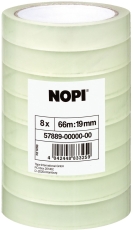 Klebefilm NOPI® transparent, PP, unsichtbar, Bandgröße (L x B): 66 m x 19 mm